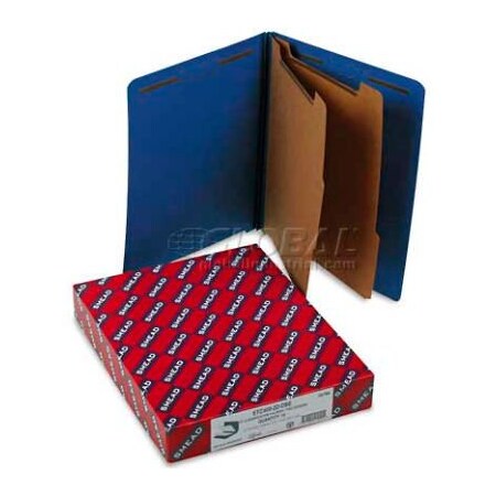 Smead Smead Pressboard End Tab Classification Folders, Letter, Six-Section, Dark Blue, 10/Bx 26784